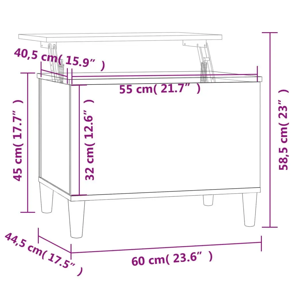 Coffee Table Concrete Grey 60x44.5x45 cm Engineered Wood 819568