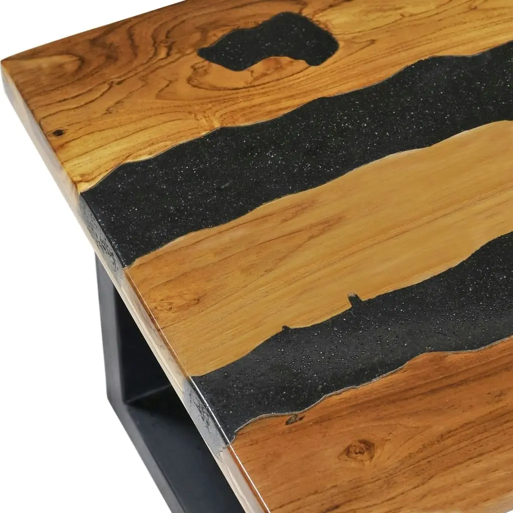 Coffee Table 100x50x40 cm Solid Teak Wood and Lava Stone 281645