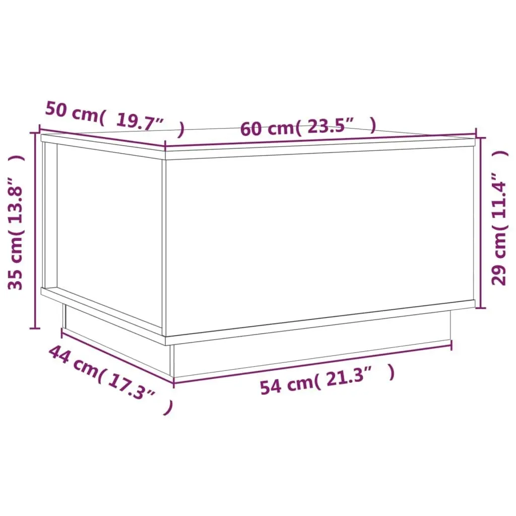 Coffee Table 60x50x35 cm Solid Wood Pine 813415