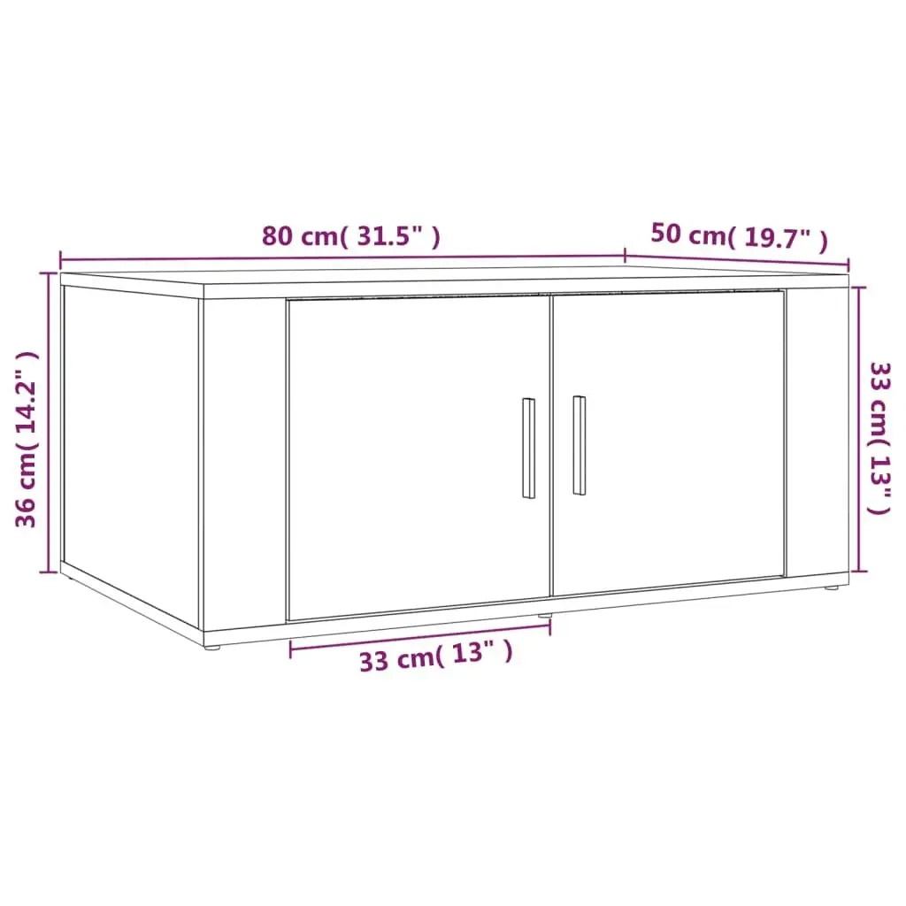 Coffee Table Concrete Grey 80x50x36 cm Engineered Wood 816516