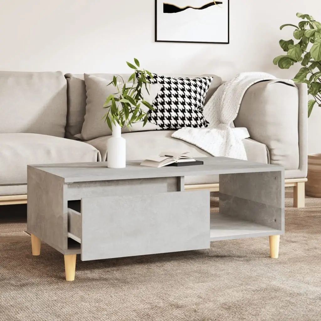 Coffee Table Concrete Grey 90x50x36.5 cm Engineered Wood 821048