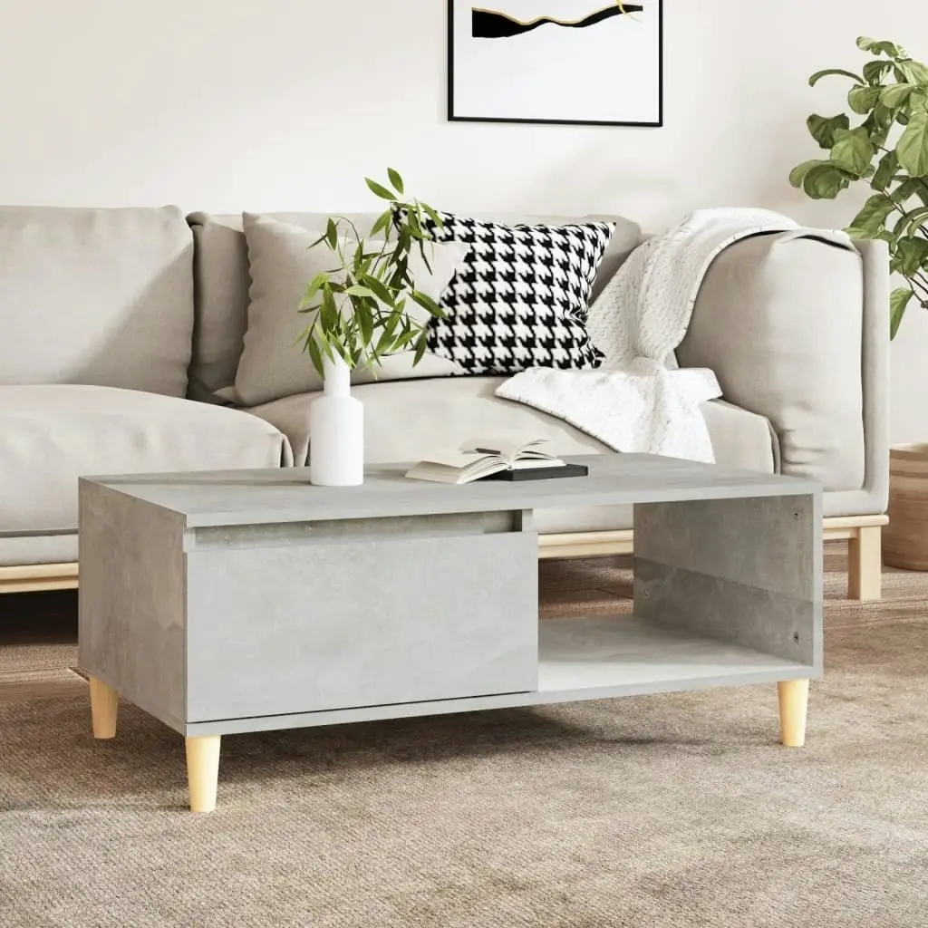 Coffee Table Concrete Grey 90x50x36.5 cm Engineered Wood 821048