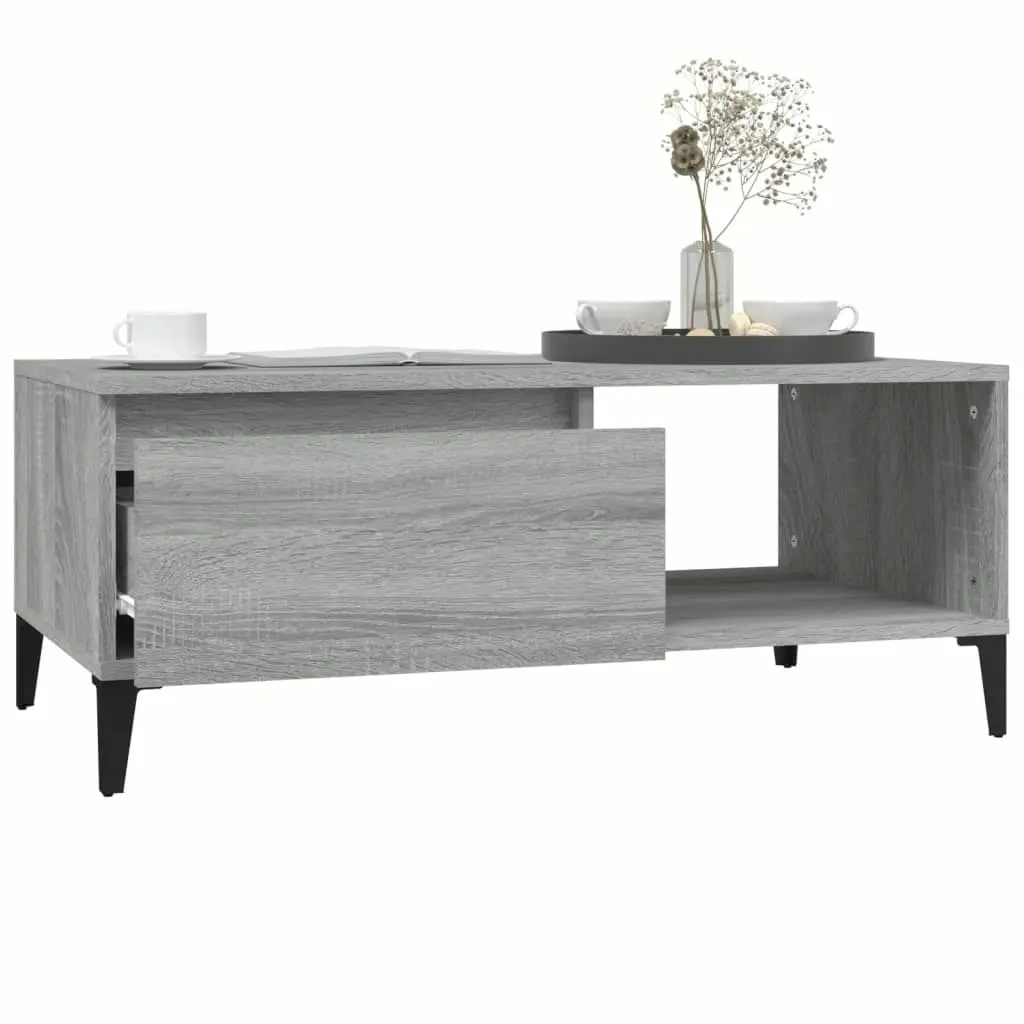 Coffee Table Grey Sonoma 90x50x36.5 cm Engineered Wood 821058