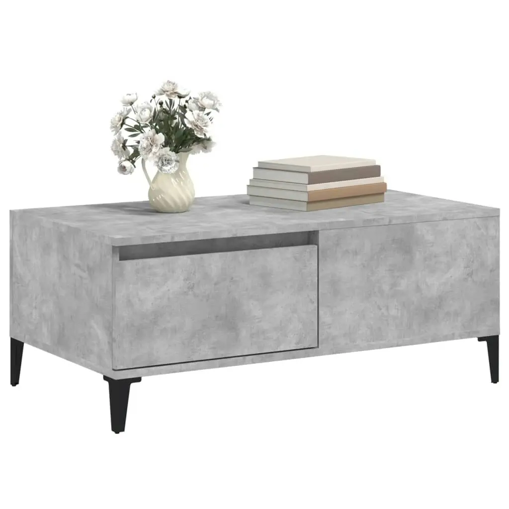 Coffee Table Concrete Grey 90x50x36.5 cm Engineered Wood 821120