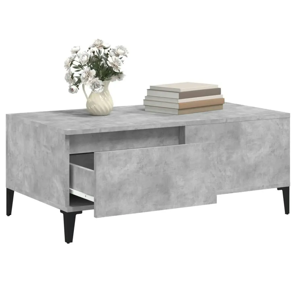 Coffee Table Concrete Grey 90x50x36.5 cm Engineered Wood 821120