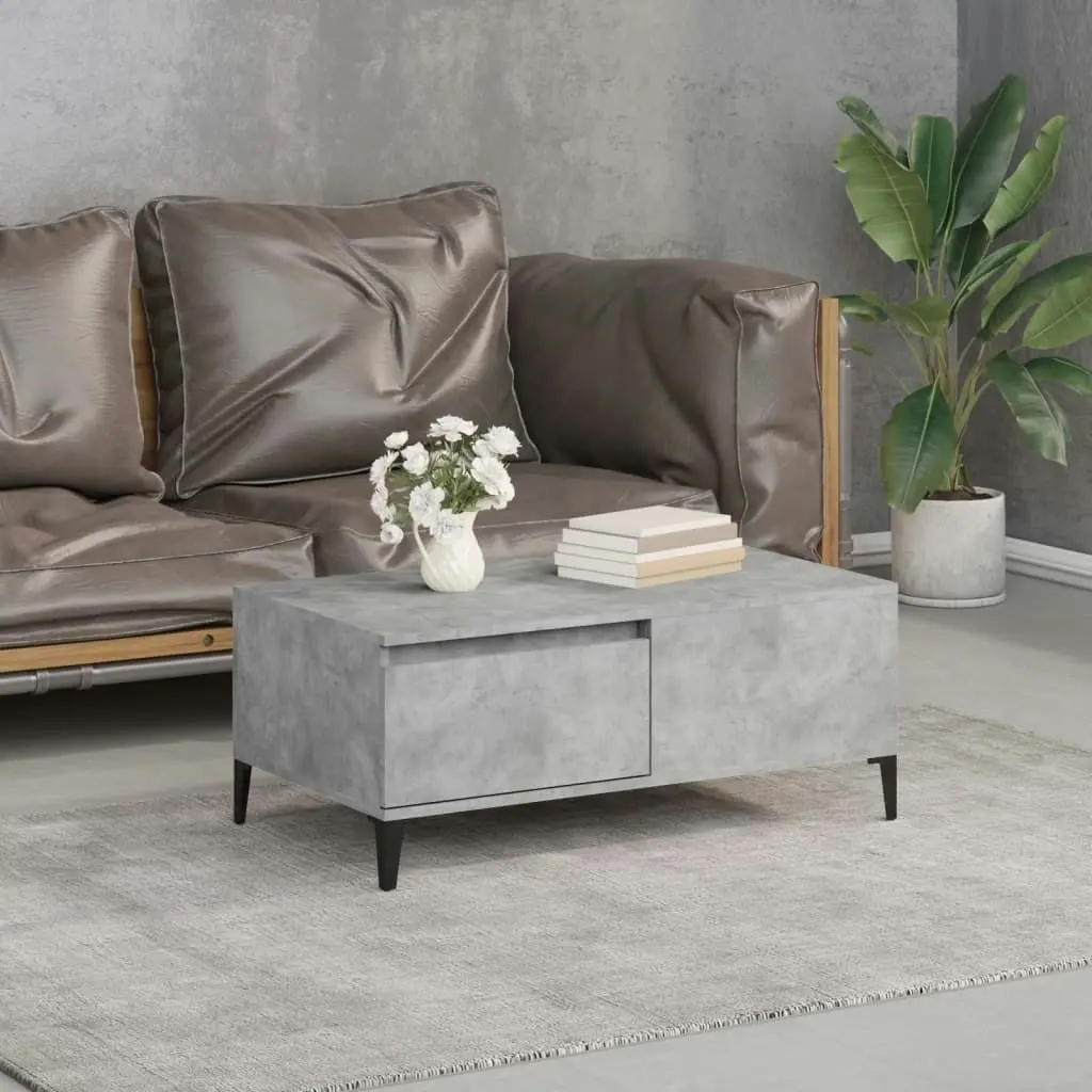 Coffee Table Concrete Grey 90x50x36.5 cm Engineered Wood 821120