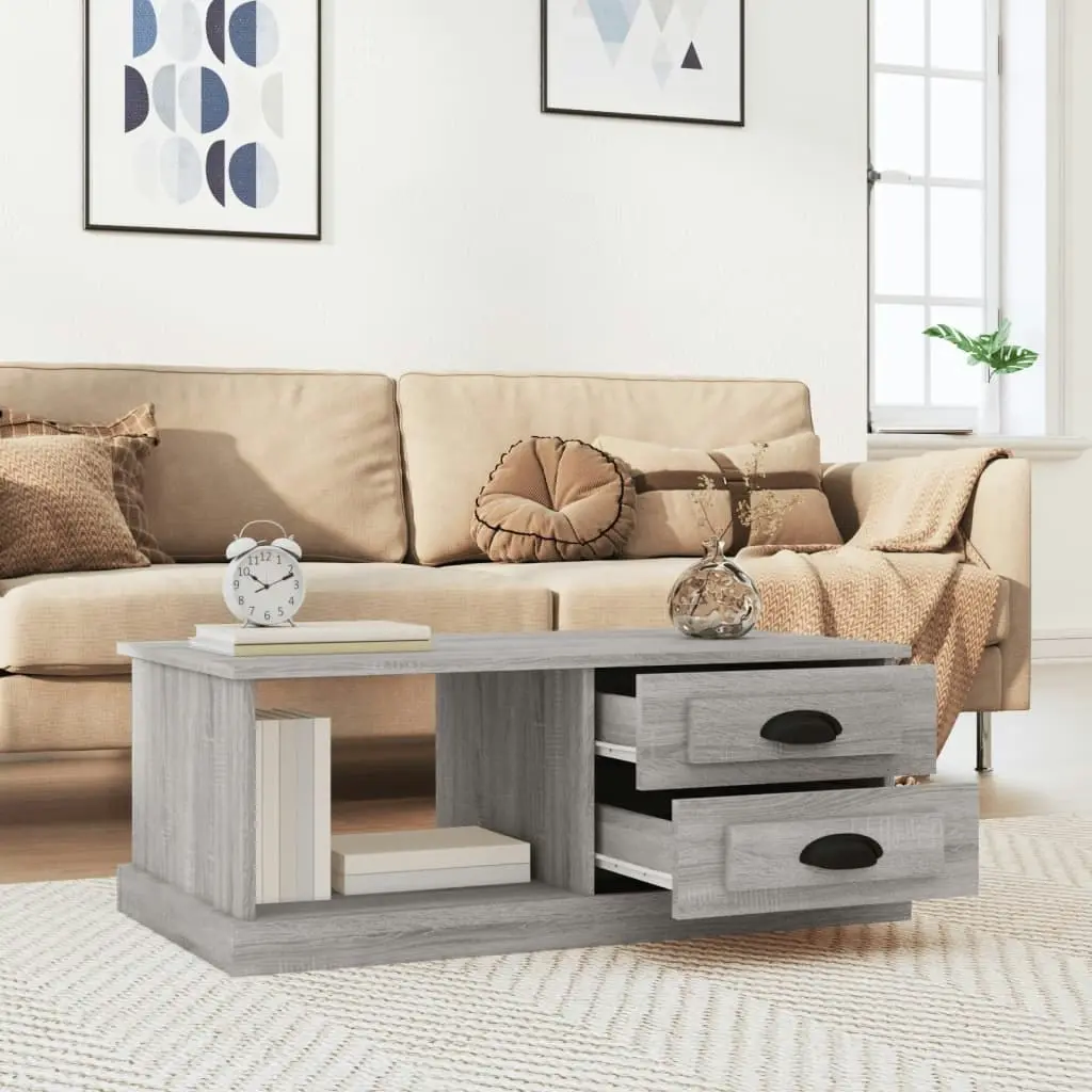 Coffee Table Grey Sonoma 90x50x35 cm Engineered Wood 816246