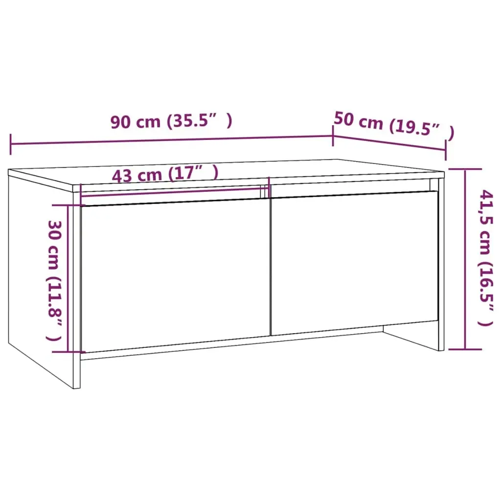 Coffee Table Concrete Grey 90x50x41.5 cm Engineered Wood 809822