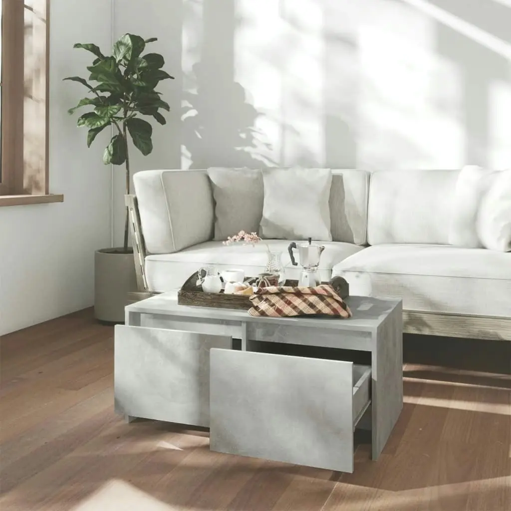 Coffee Table Concrete Grey 90x50x41.5 cm Engineered Wood 809822