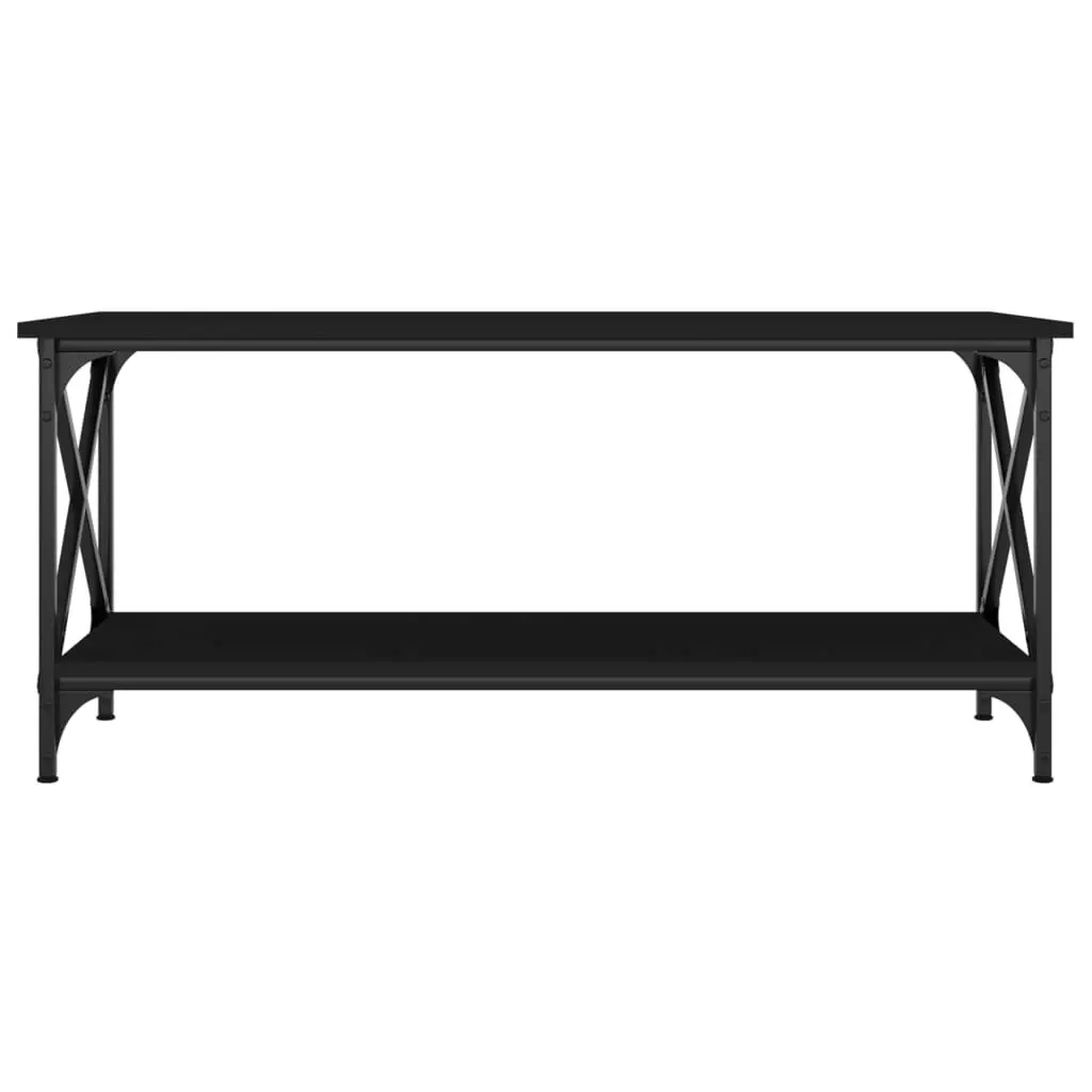 Coffee Table Black 100x45x45 cm Engineered Wood and Iron 823312