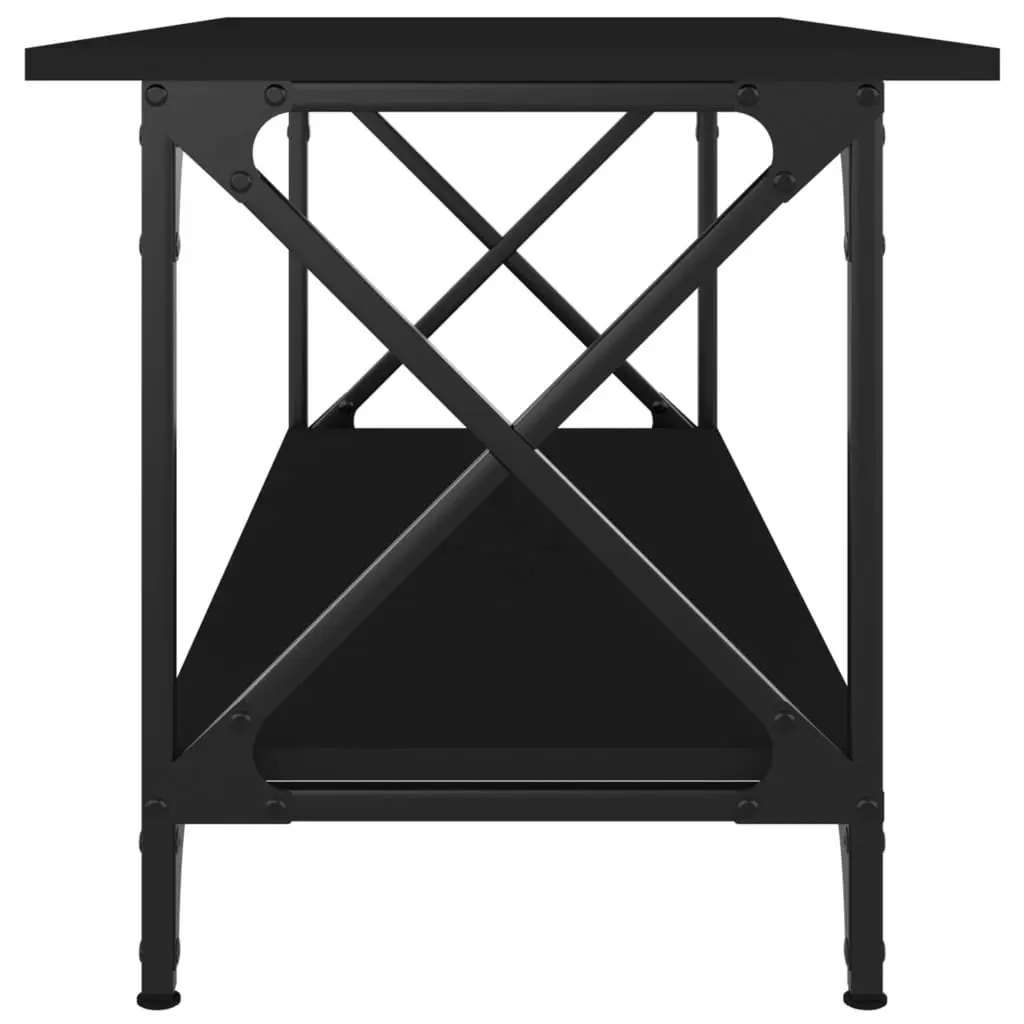 Coffee Table Black 100x45x45 cm Engineered Wood and Iron 823312