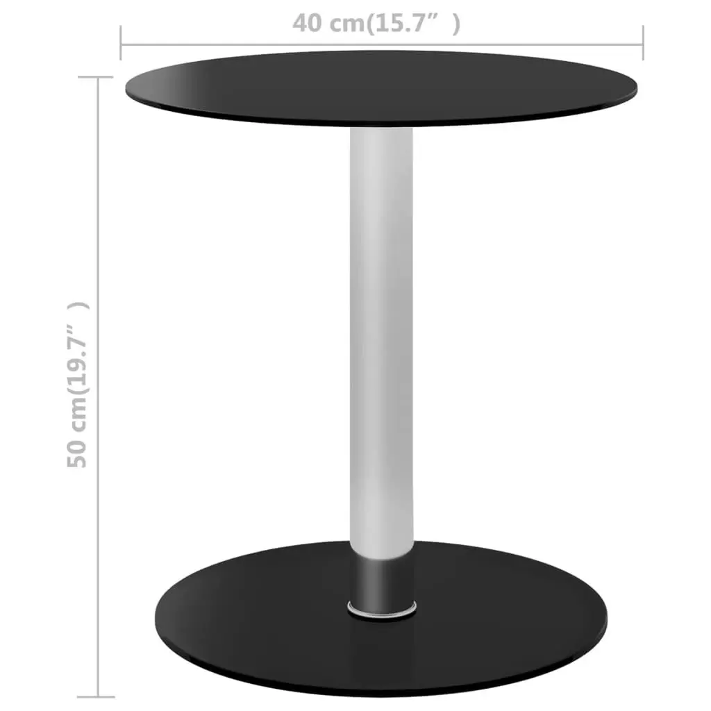 Coffee Table Black 40 cm Tempered Glass 322781