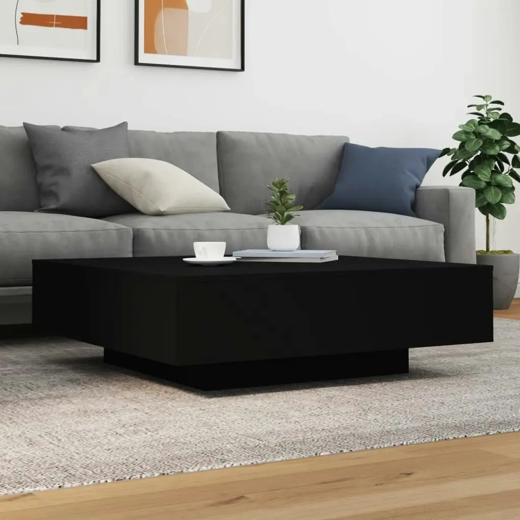 Coffee Table Black 100x100x31 cm Engineered Wood 836596