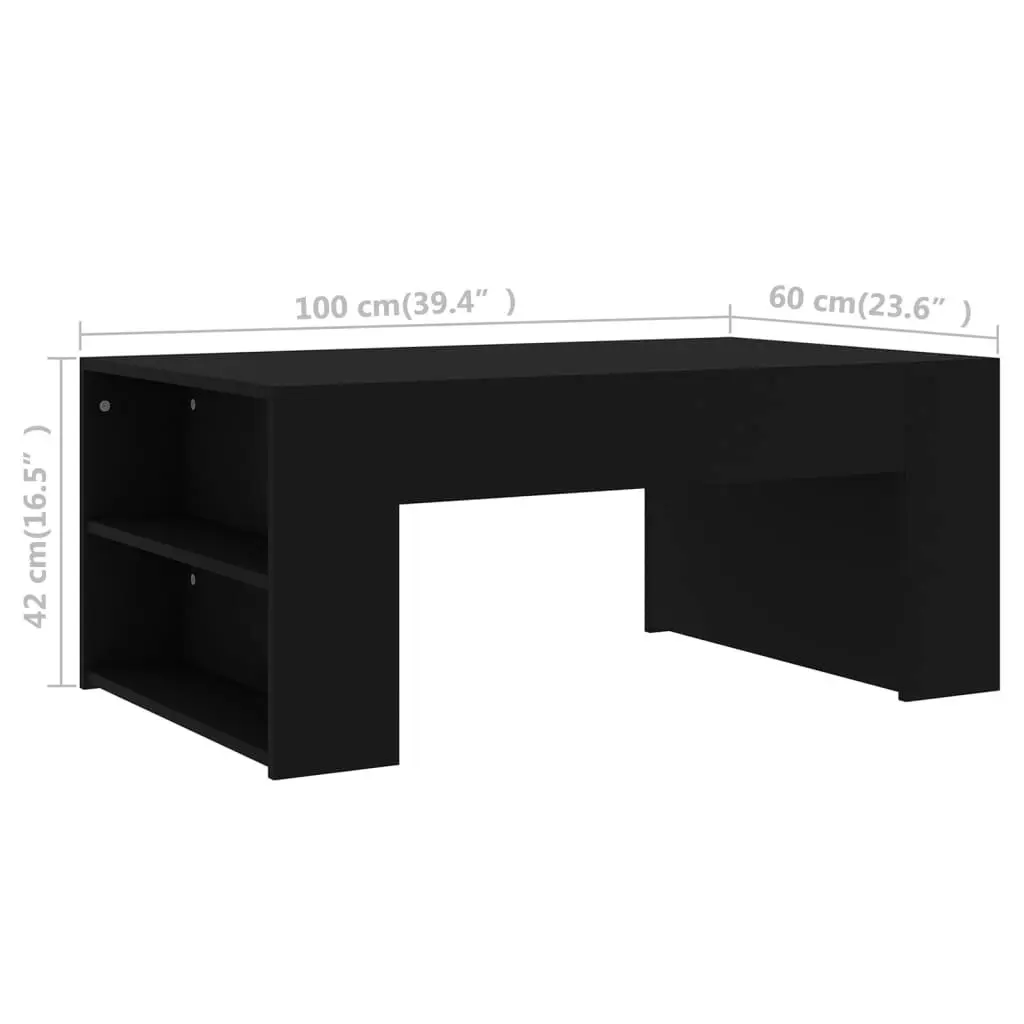 Coffee Table Black 100x60x42 cm Engineered Wood 802112