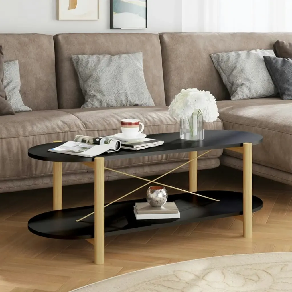 Coffee Table Black 110x48x40 cm Engineered Wood 345688