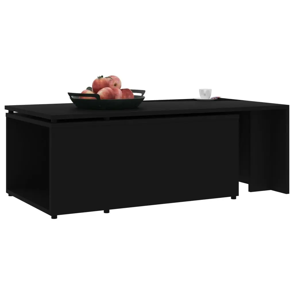 Coffee Table Black 150x50x35 cm Engineered Wood 801338