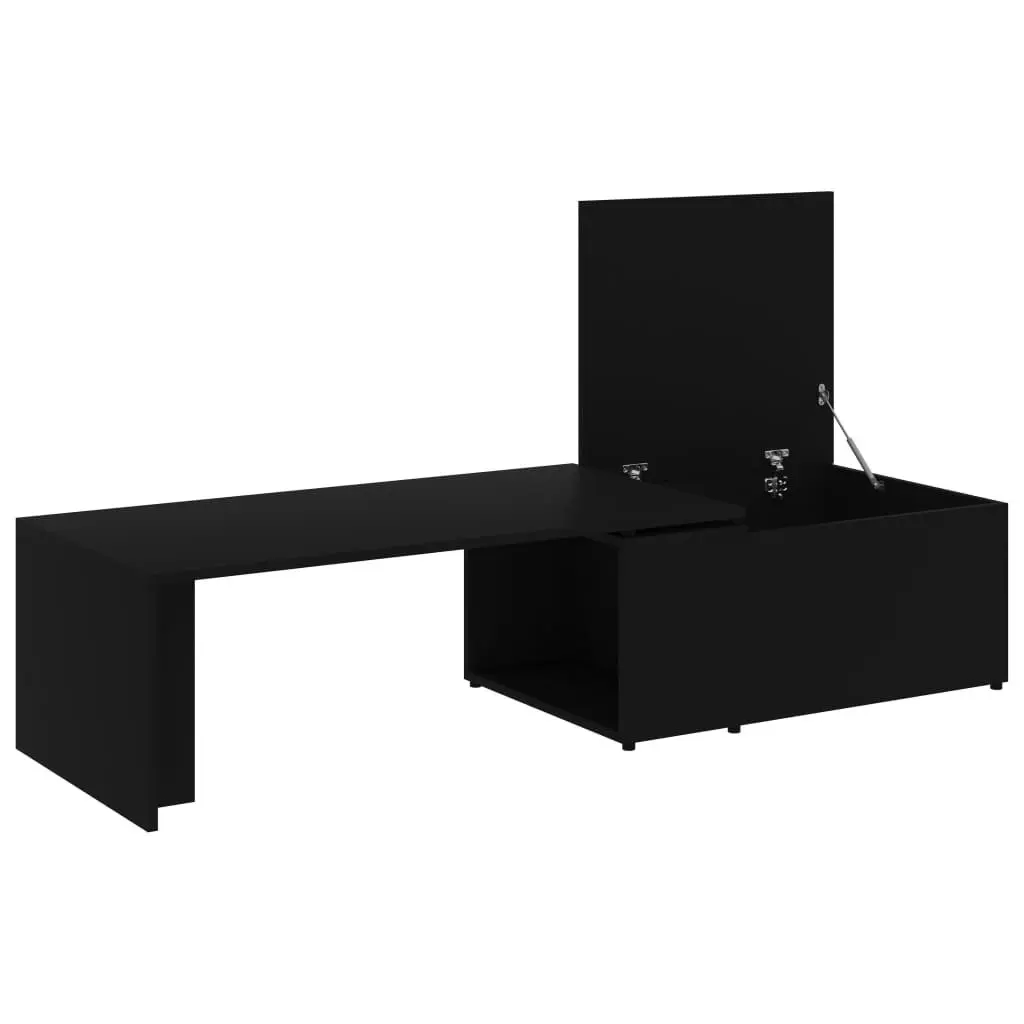 Coffee Table Black 150x50x35 cm Engineered Wood 801338