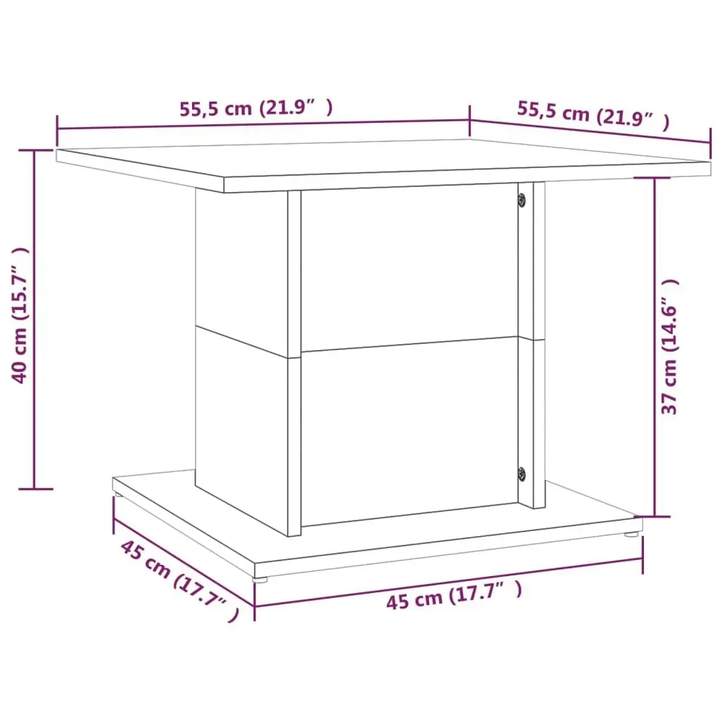 Coffee Table Black 55.5x55.5x40 cm Engineered Wood 810317