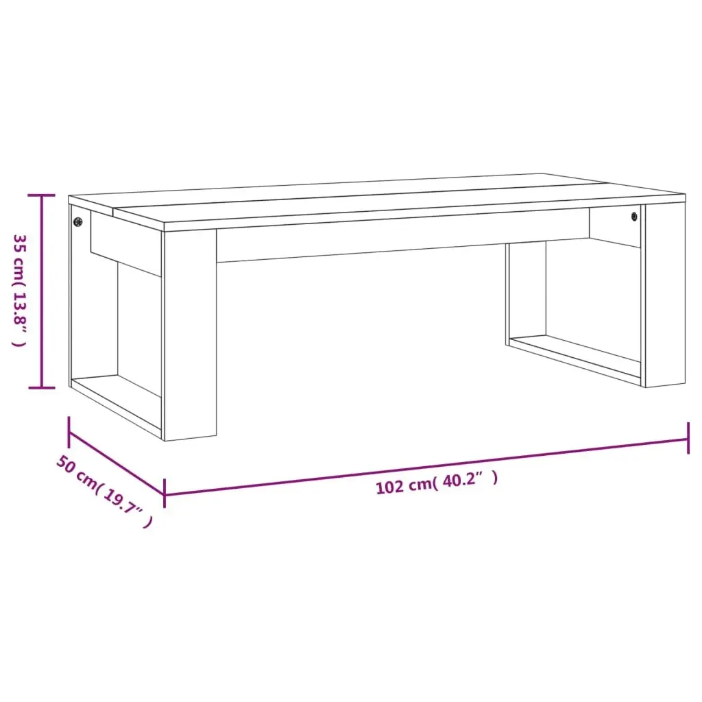 Coffee Table Black 102x50x35 cm Engineered Wood 823359