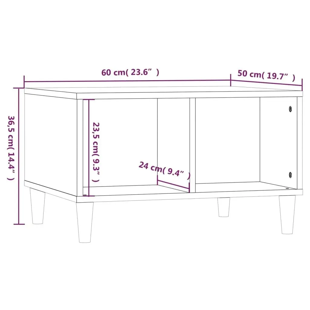 Coffee Table Black 60x50x36.5 cm Engineered Wood 821029