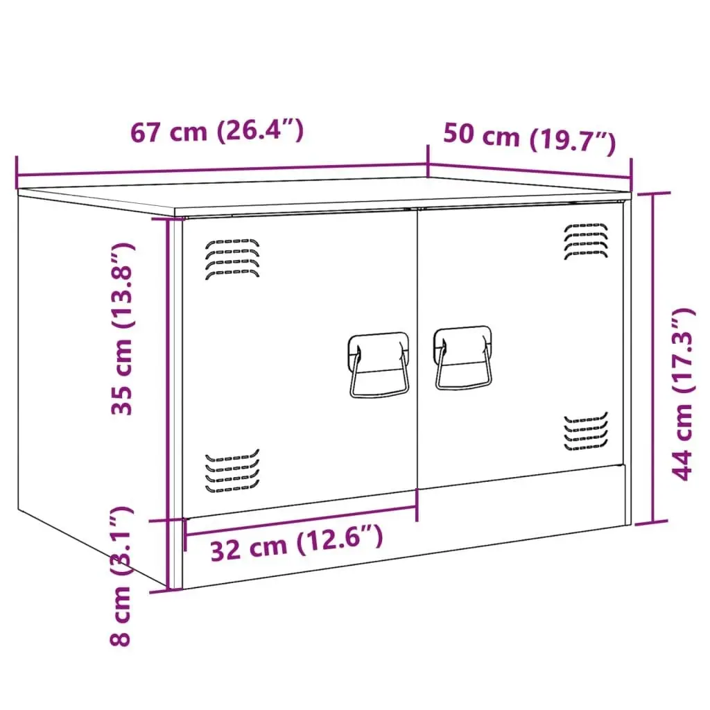 Coffee Table Black 67x50x44 cm Steel 841727