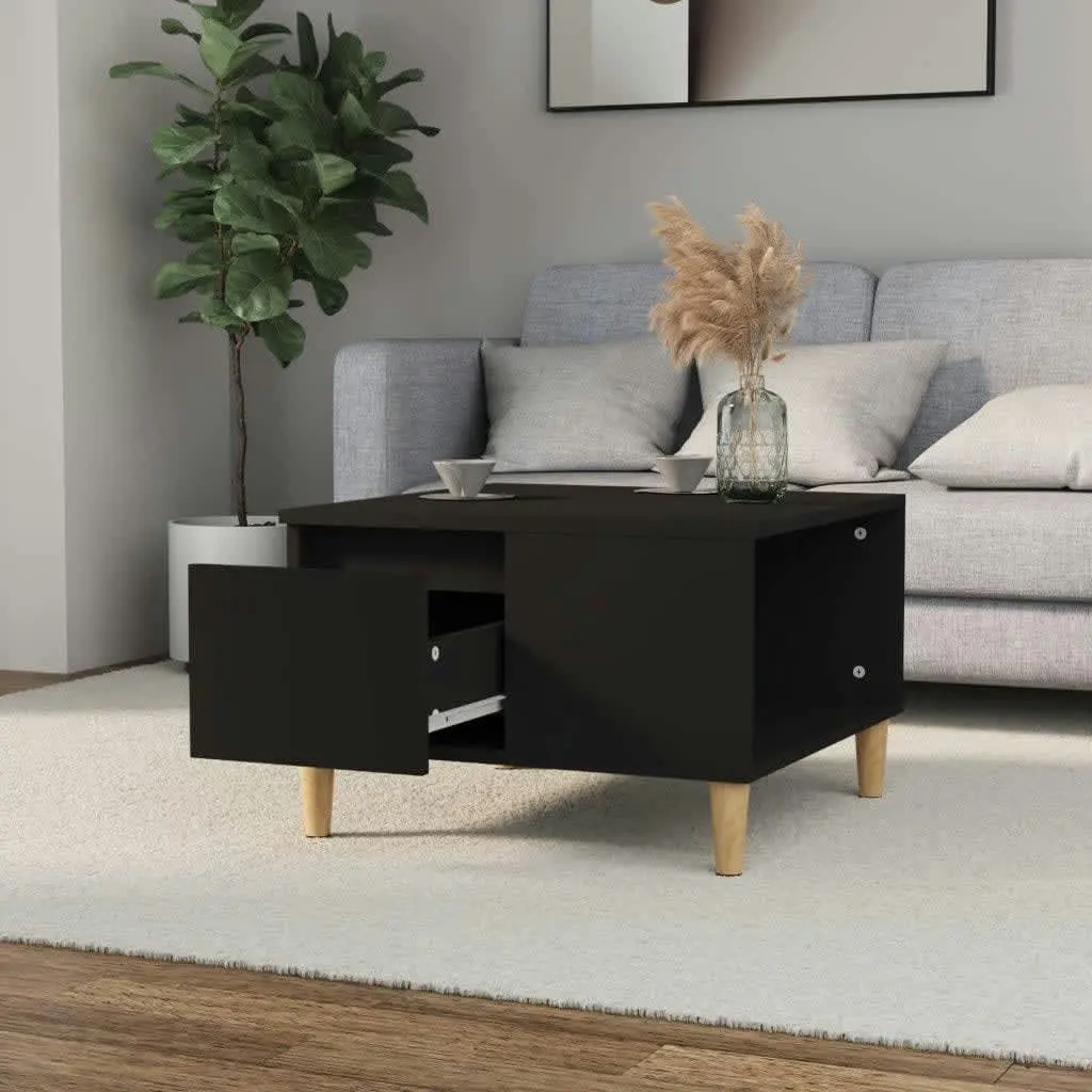 Coffee Table Black 55x55x36.5 cm Engineered Wood 821077