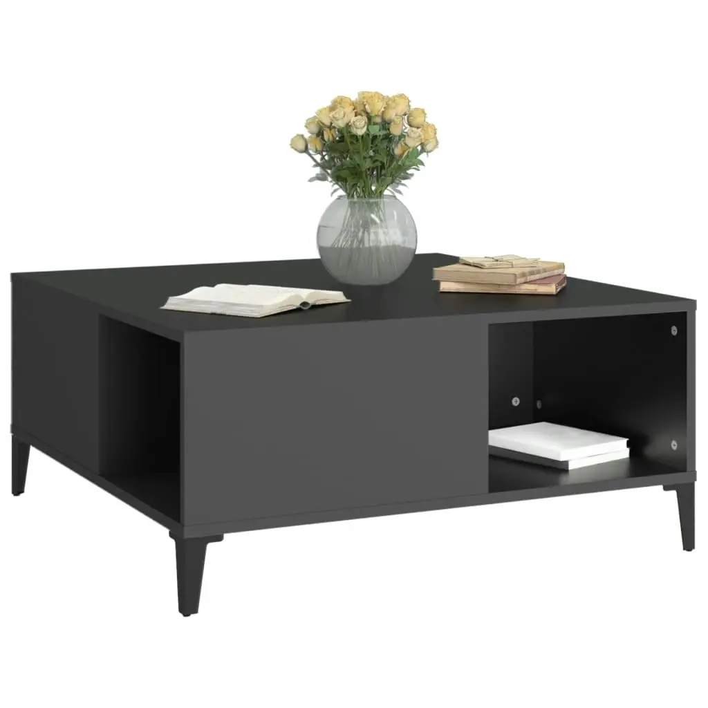 Coffee Table Black 80x80x36.5 cm Engineered Wood 821101