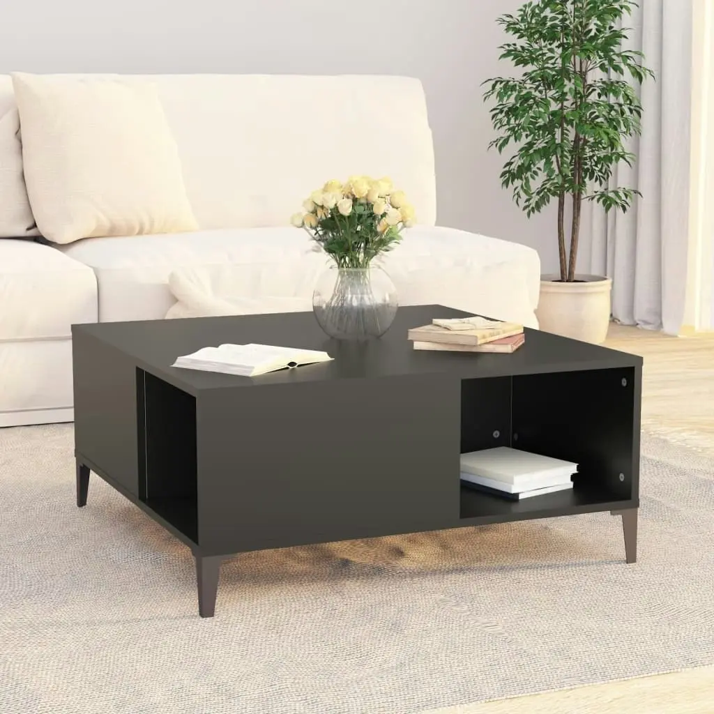 Coffee Table Black 80x80x36.5 cm Engineered Wood 821101