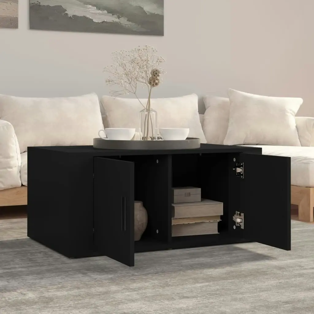 Coffee Table Black 80x50x36 cm Engineered Wood 816513