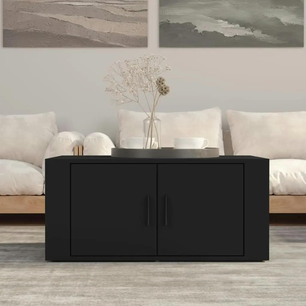 Coffee Table Black 80x50x36 cm Engineered Wood 816513