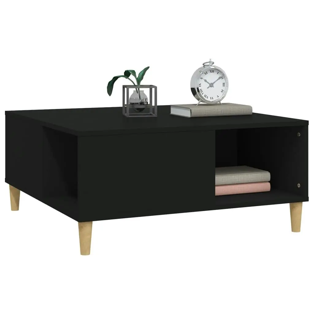 Coffee Table Black 80x80x36.5 cm Engineered Wood 821093