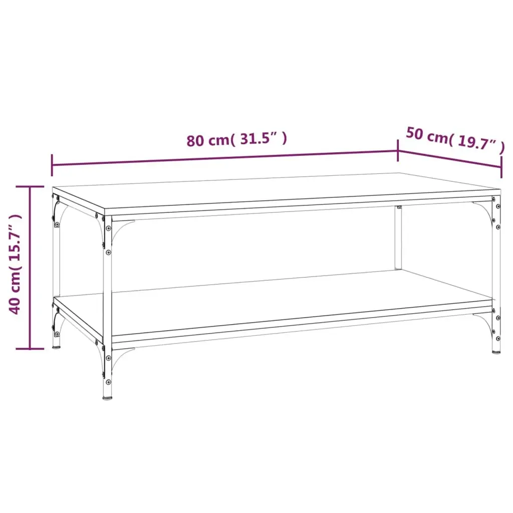 Coffee Table Black 80x50x40 cm Engineered Wood 819367