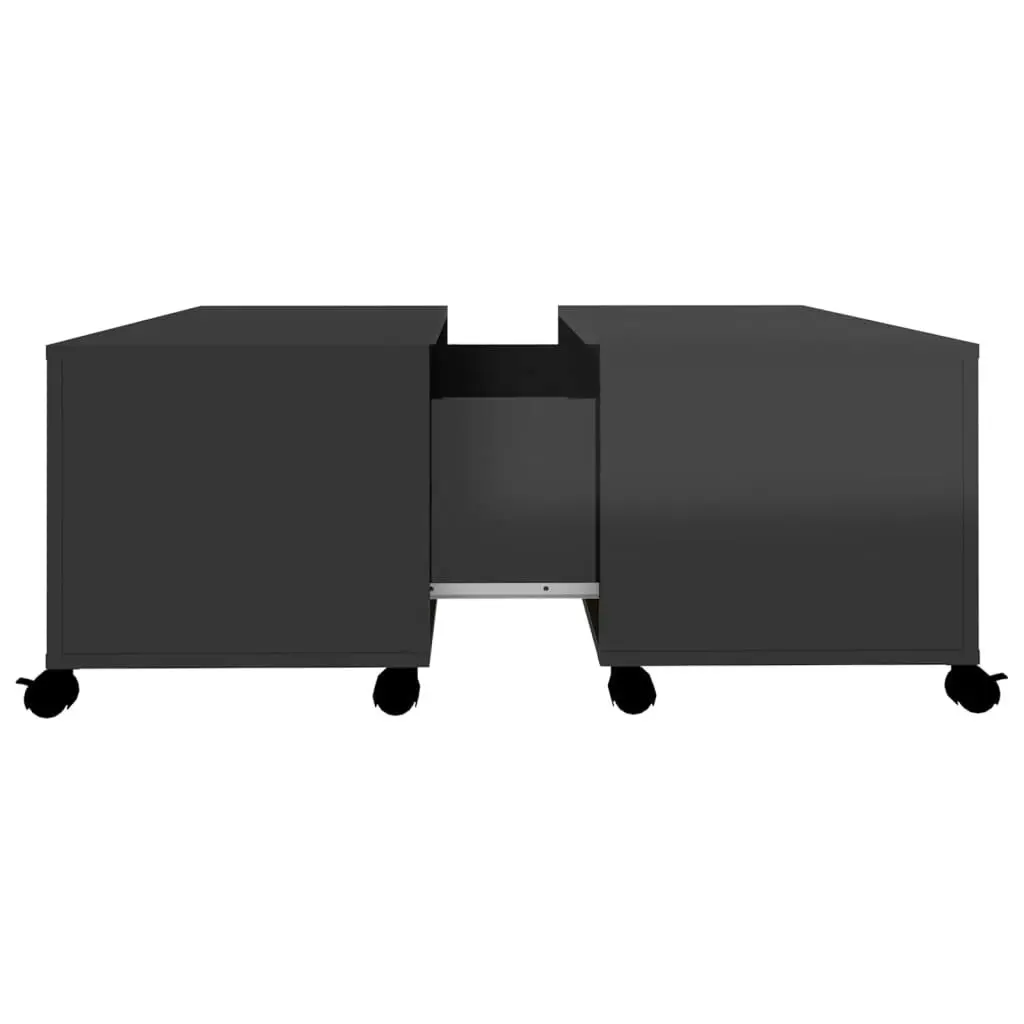 Coffee Table High Gloss Black 75x75x38 cm Engineered Wood 806874