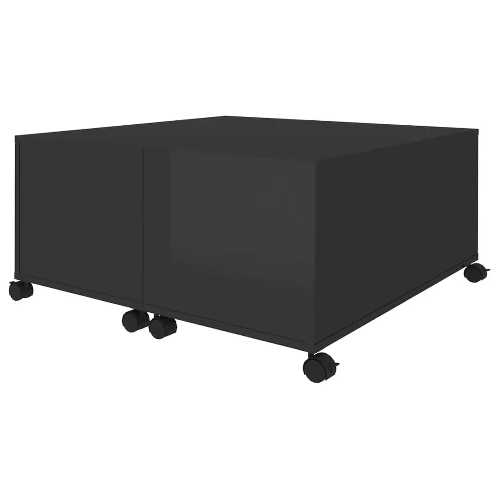 Coffee Table High Gloss Black 75x75x38 cm Engineered Wood 806874