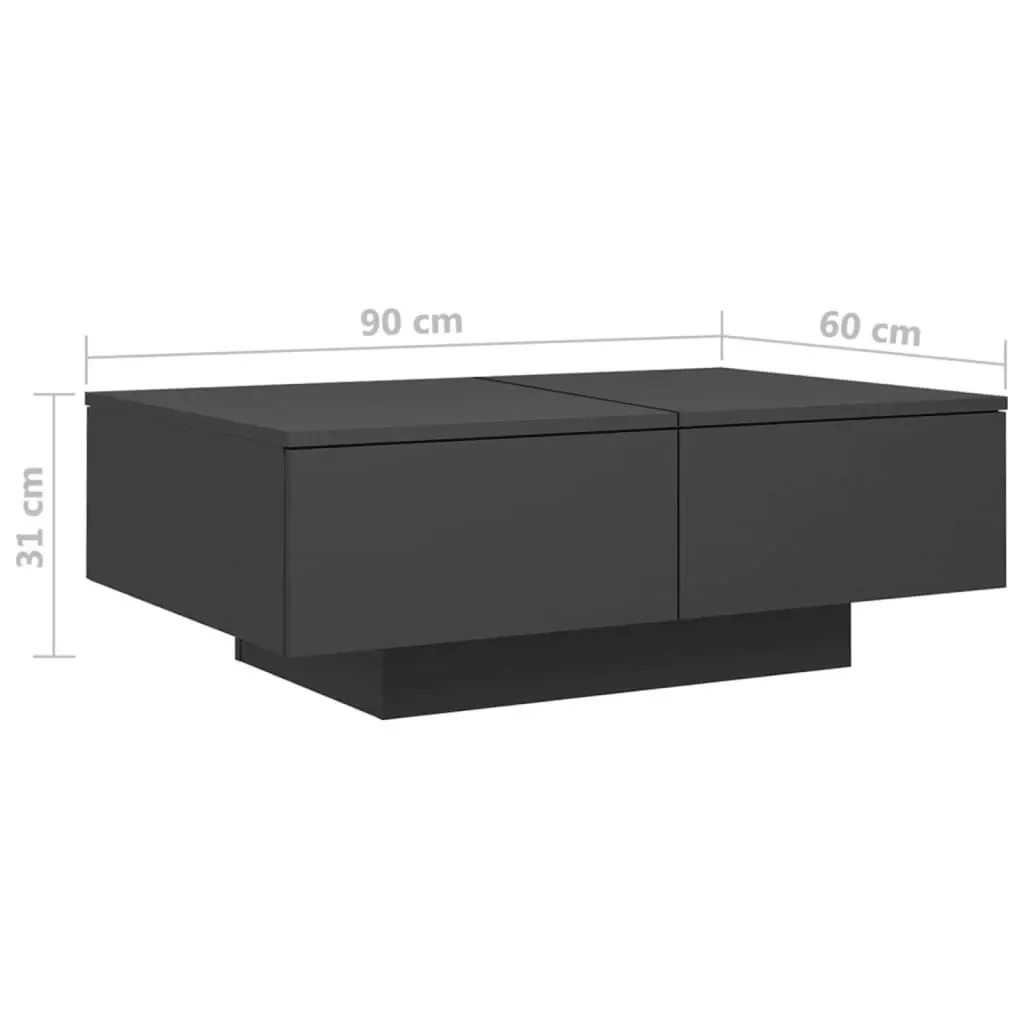 Coffee Table Grey 90x60x31 cm Engineered Wood 804177