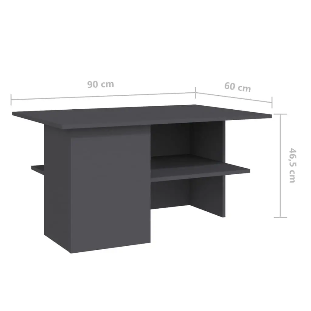 Coffee Table Grey 90x60x46.5 cm Engineered Wood 806851