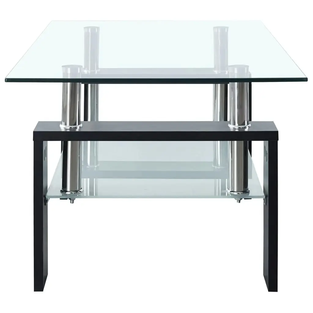 Coffee Table Black and Transparent 95x55x40 cm Tempered Glass 330303