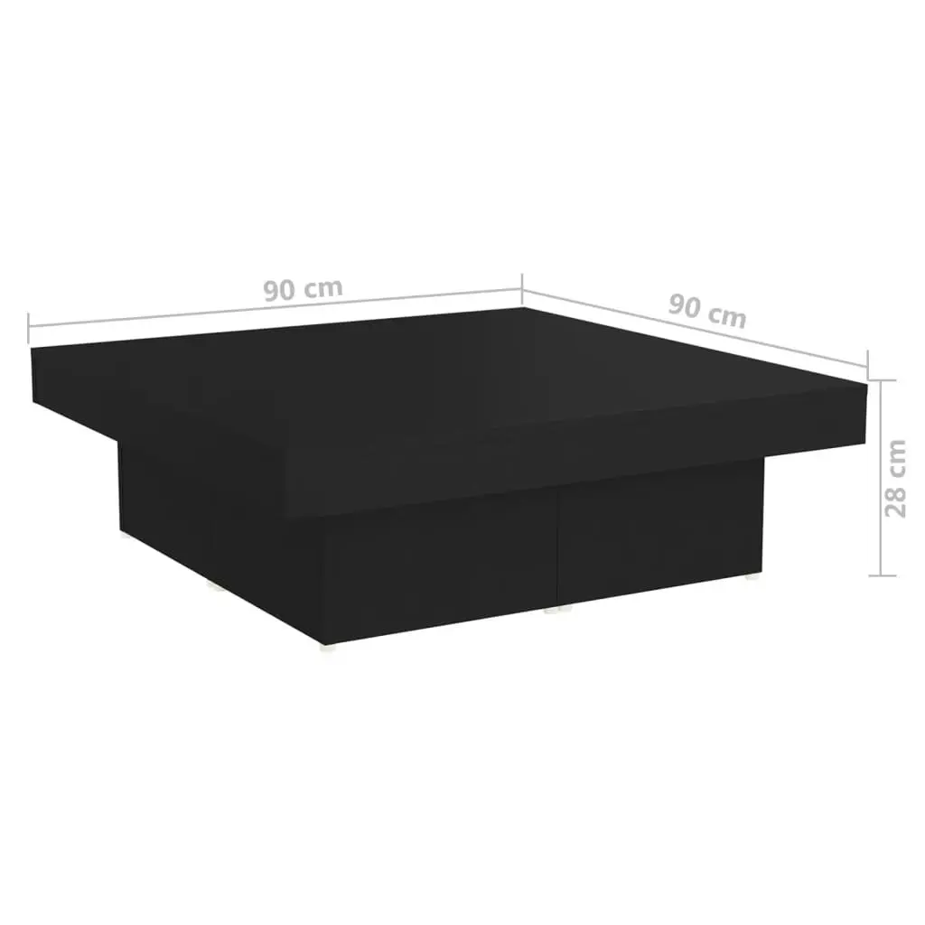 Coffee Table Black 90x90x28 cm Engineered Wood 806913