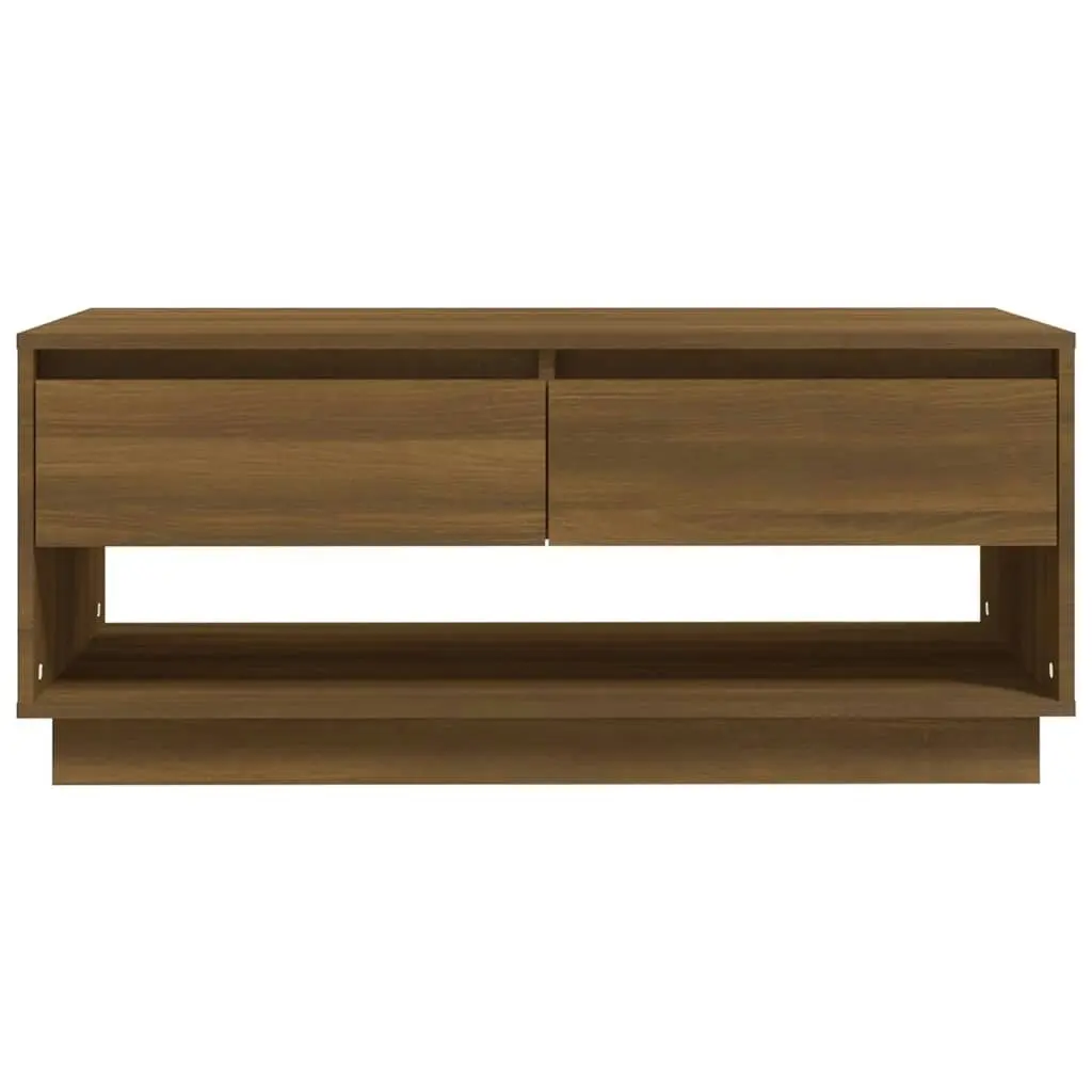 Coffee Table Brown Oak 102.5x55x44 cm Engineered Wood 812980