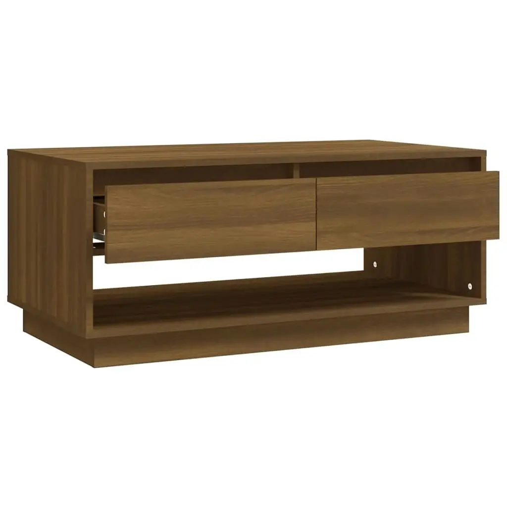 Coffee Table Brown Oak 102.5x55x44 cm Engineered Wood 812980