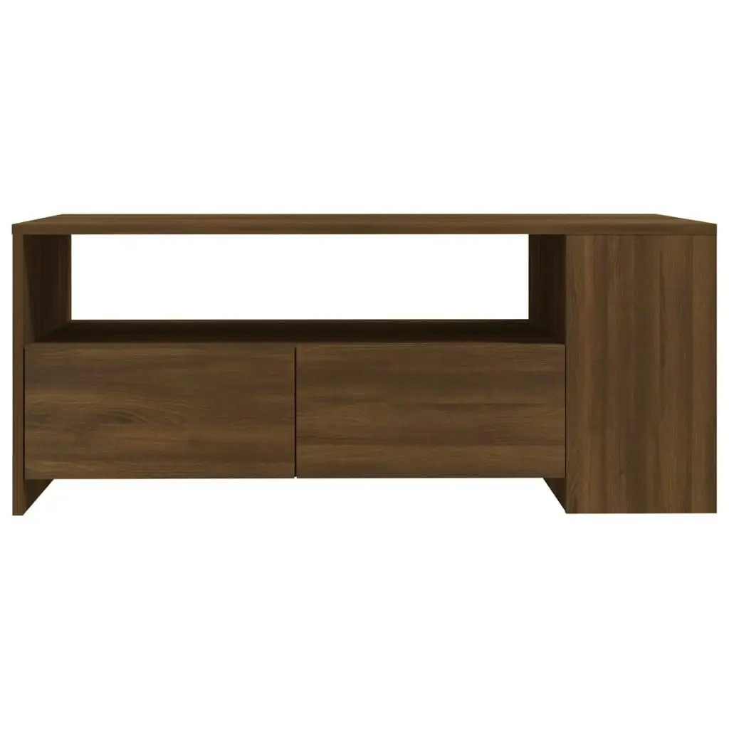 Coffee Table Brown Oak 102x55x42 cm Engineered Wood 816936