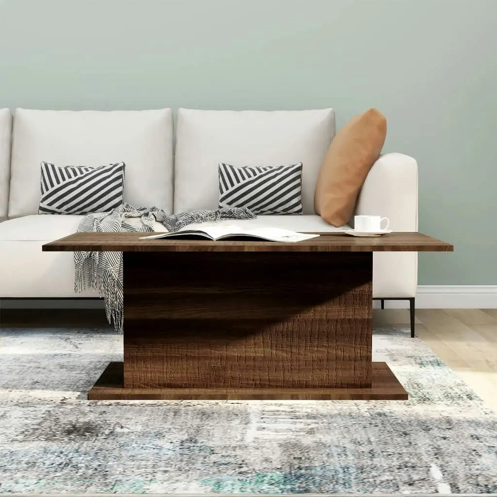 Coffee Table Brown Oak 102x55.5x40 cm Engineered Wood 813094