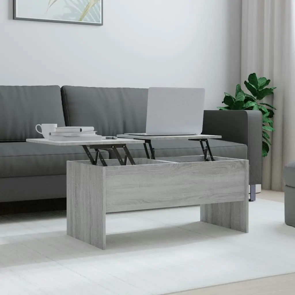 Coffee Table Grey Sonoma 102x50.5x46.5 cm Engineered Wood 819300