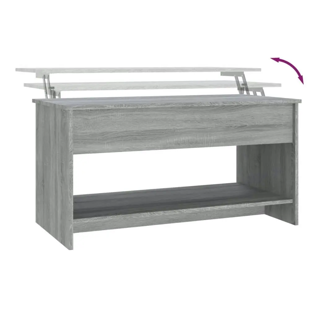 Coffee Table Grey Sonoma 102x50x52.5 cm Engineered Wood 819291