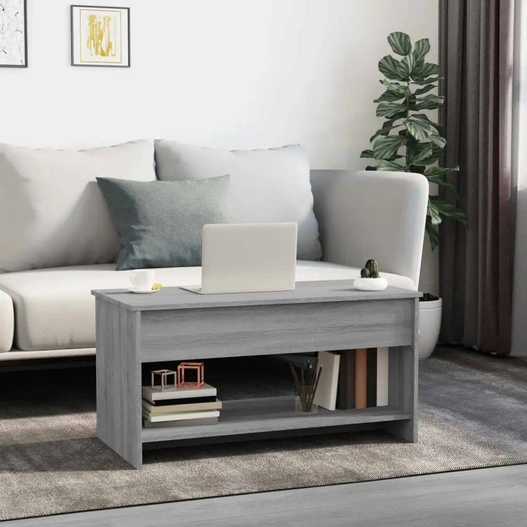 Coffee Table Grey Sonoma 102x50x52.5 cm Engineered Wood 819291