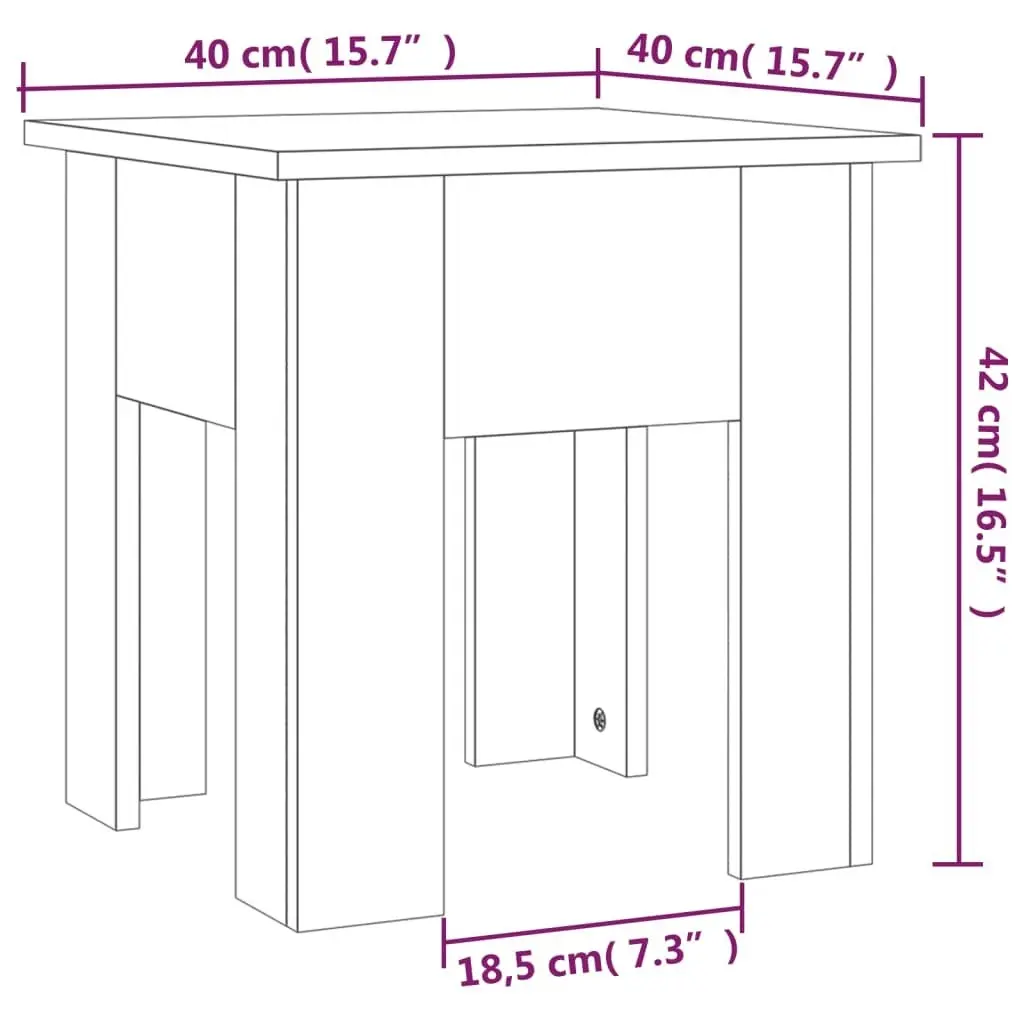 Coffee Table Grey Sonoma 40x40x42 cm Engineered Wood 813072