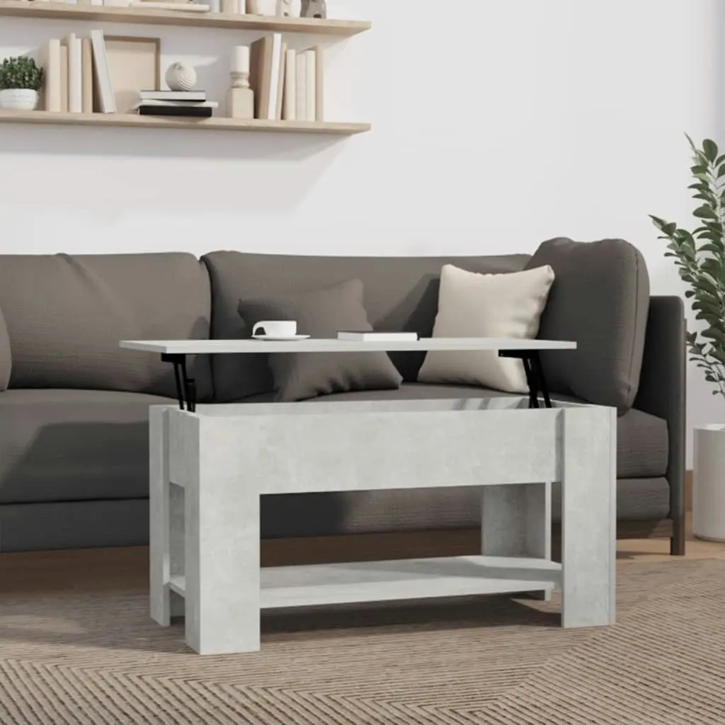 Coffee Table Concrete Grey 101x49x52 cm Engineered Wood 809705