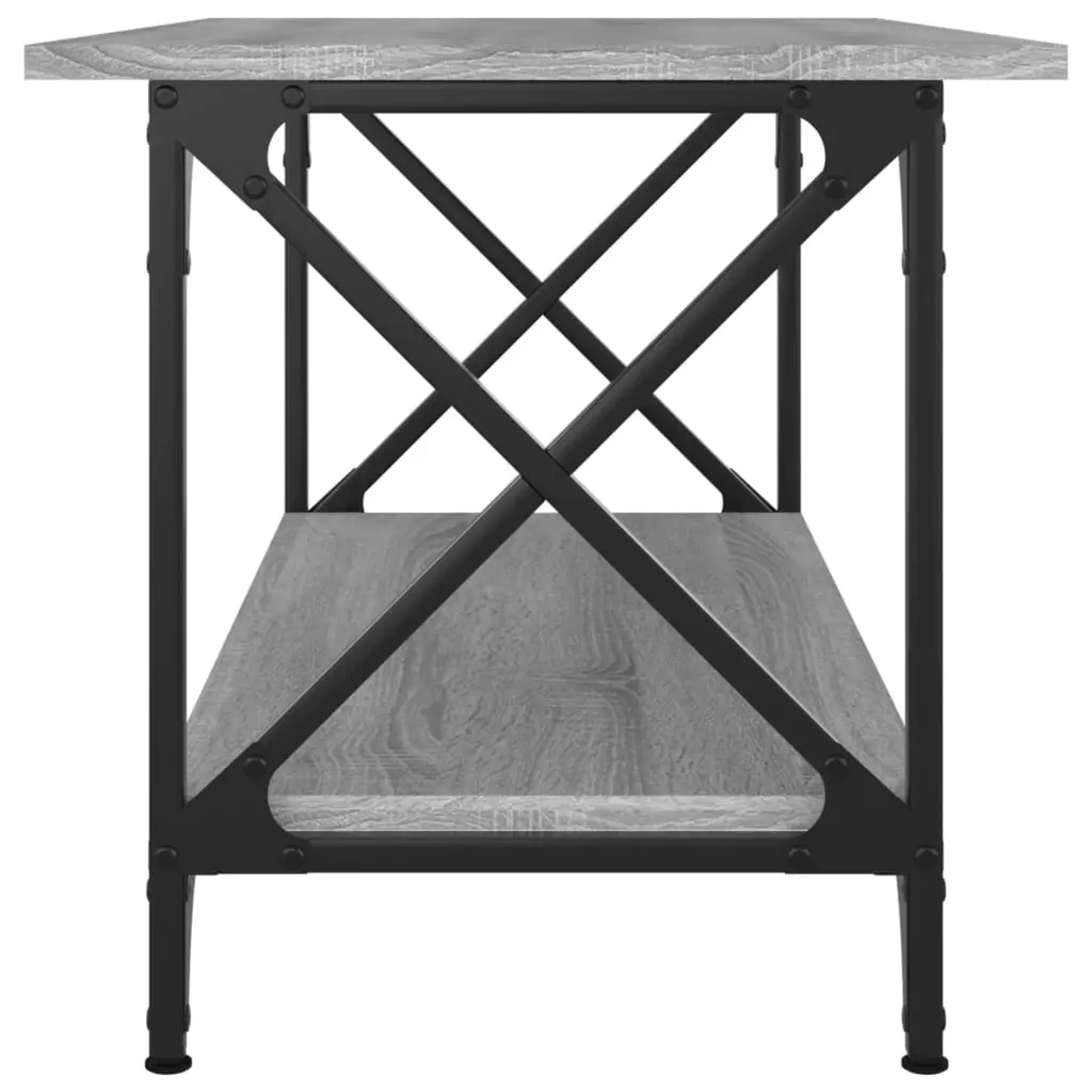 Coffee Table Grey Sonoma 80x45x45 cm Engineered Wood and Iron 823325