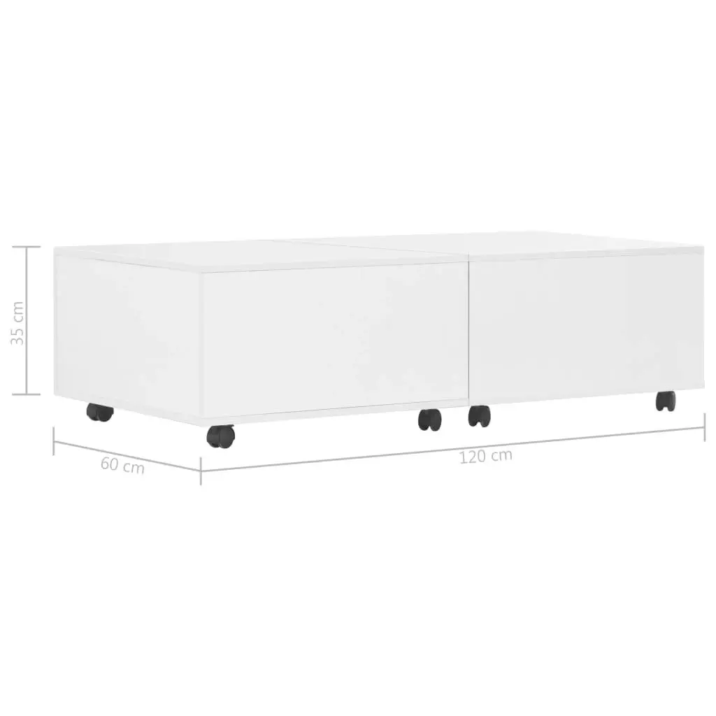 Coffee Table High Gloss White 120x60x35 cm 283727