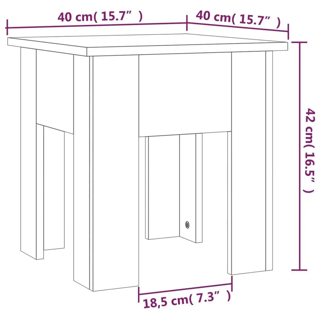 Coffee Table Concrete Grey 40x40x42 cm Engineered Wood 810248